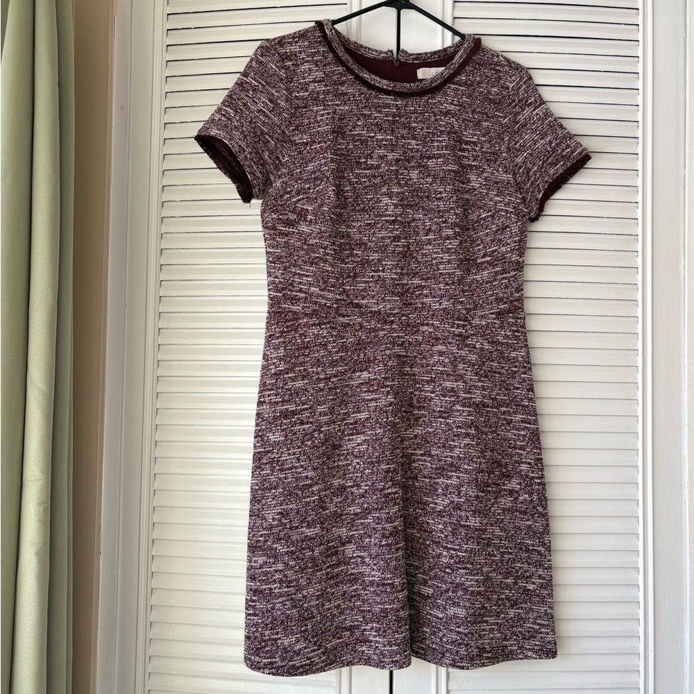 LOFT Burgundy Knit Mini Dress